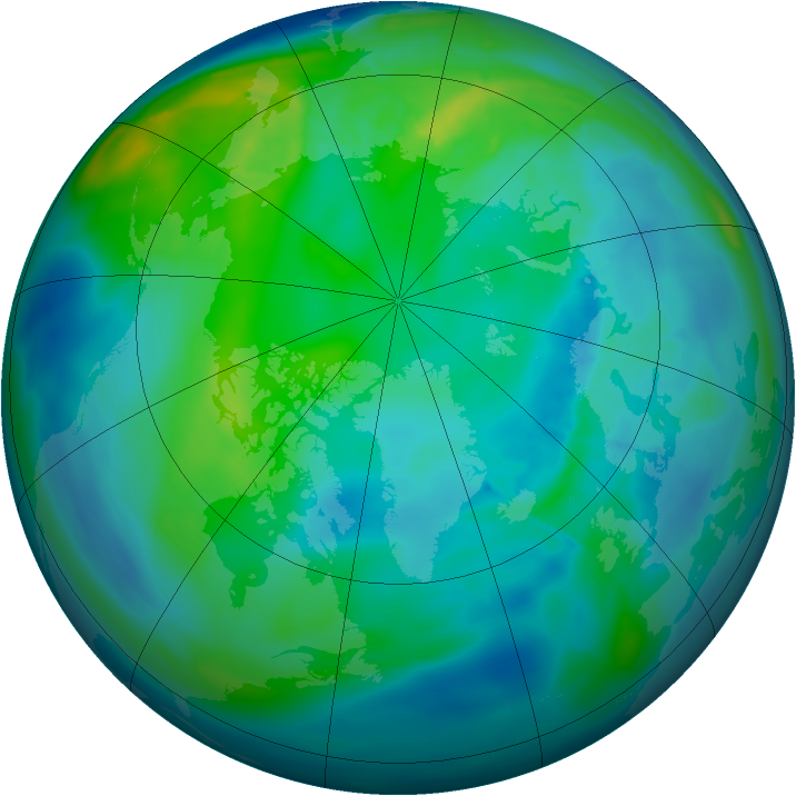 Arctic ozone map for 25 October 2013
